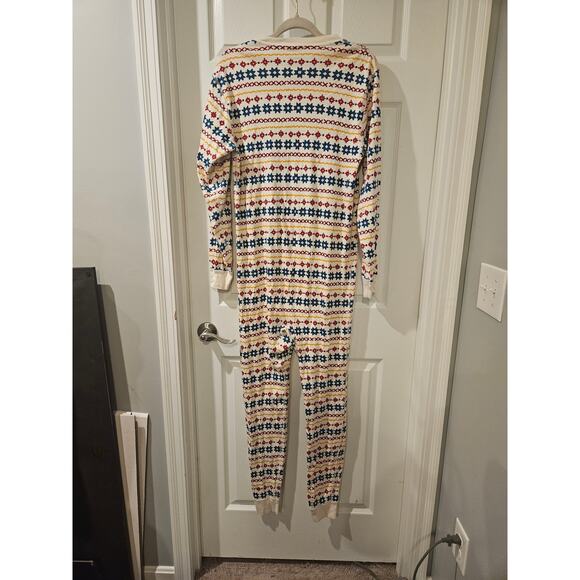 Hanna Andersson Adult Unisex Fair Isle Holiday Union Suit One Piece Pajamas Med - Picture 7 of 7